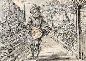 Un giovane alla moda passeggia in un roseto cittadino