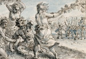 Menadi che battono Penteo, inizio XVII secolo da Crispin I de Passe