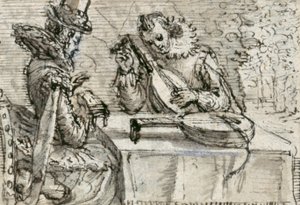 Giovane che suona un liuto da Crispin I de Passe
