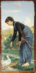 Giovane donna che nutre un