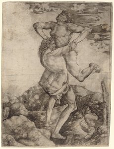 Ercole e Anteo da Cristofano Robetta, after Antonio del Pollaiuolo