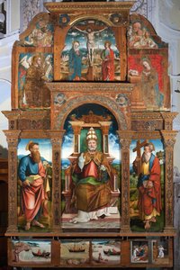 Polittico di San Pietro in cattedra da Cristoforo (fl.1525 1578) (attr.to) Pancalino