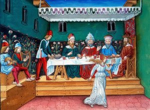 Durante il banchetto di Erode, Salomè consegna la testa di Giovanni da Cristoforo De Predis