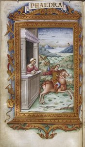 Fedra che guarda Ippolito, illustrazione per Le Eroidi di Ovidio, 1485-1499