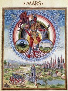 Marte con i segni zodiacali dello scorpione e dell