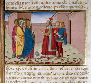Nicodemo il fariseo visita Gesù (Miniatura di Cristoforo De Predis) da Cristoforo De Predis
