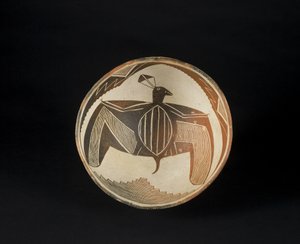 Ciotola con motivi dipinti, 1060-1110 circa (ceramica con pigmento)