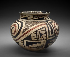 Vaso (olla) con disegni geometrici