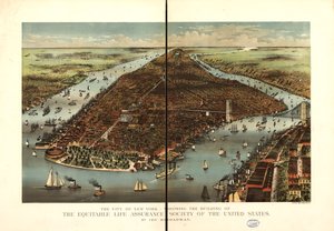 La città di New York da Currier and Ives Equitable Life Assurance Society Of The United States