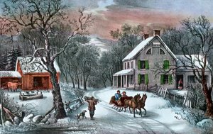 Fattoria americana in inverno, 1868 da Currier and Ives