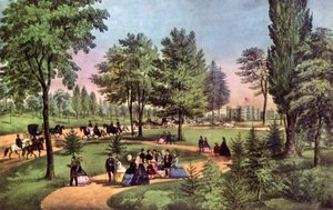 Il viale, Central Park, 1862 da Currier and Ives