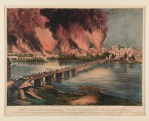 La Caduta di Richmond, Virginia, nella Notte del 2 Aprile 1865 da Currier and Ives
