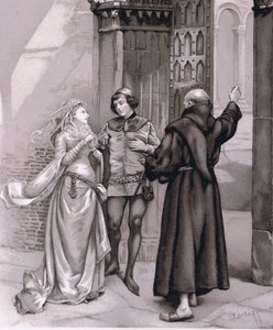 Entra Frate Lorenzo e Romeo, illustrazione da Romeo e Giulietta da Curtazzo Curtazzo