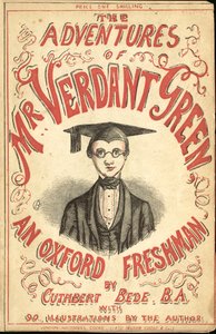 Illustrazione di copertina per Le avventure di Mr Verdant Green una matricola di Oxford da Cuthbert Bede