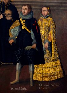 Matrimonio di Martín de Loyola con Doña Beatriz Ñusta e di Don Juan Borja con Lorenza Ñusta (Enríquez y Loyola). da Cuzco School