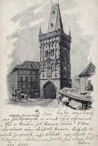 Cartolina raffigurante la Torre delle Polveri