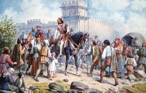Carlo IV che saluta la gente comune durante l