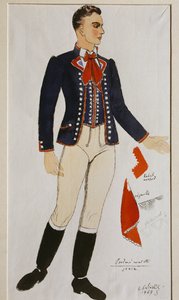 Costume per La sposa barattata di Bedrich Smetana, bozzetto da Czech School