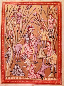 Ingresso trionfale di Gesù a Gerusalemme (miniatura, ca. 1085) da Czech School