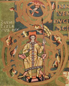 San Venceslao dal Codice di Vysehrad, c.1085 da Czech School