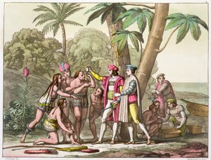 Cristoforo Colombo con i nativi americani