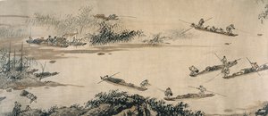 Pescatori su un Fiume d