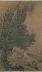 Paesaggio con Immortali Taoisti che Giocano a Weiqi