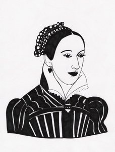 Maria Regina di Scozia, 2017 (pennarello su carta)