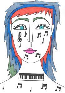 Musica (punta di feltro su carta)