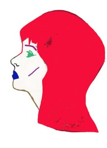 Red Head, 2017 (pennarello e photoshop su carta)