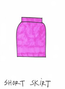 Gonna corta (pennarello su carta) da Daisy de Villeneuve