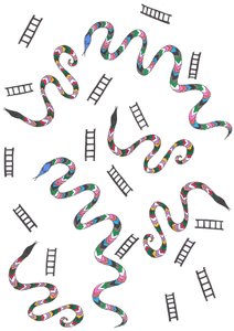 Serpenti e scale, 2024 (tecnica mista) da Daisy de Villeneuve