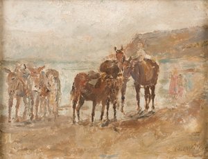 La baia di Robin Hood con gli asini, 1935 circa (olio su tavola)