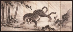 Tigre [a sinistra della coppia Drago e Tigre], metà del XVI secolo da Dōan Yamada