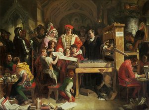 La stampa di Caxton da Daniel Maclise