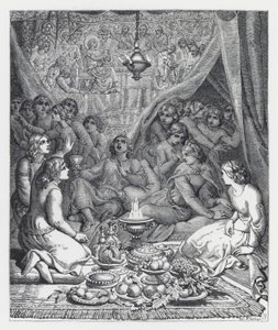 Illustrazione per la poesia di Tennyson, La Principessa da Daniel (after) Maclise