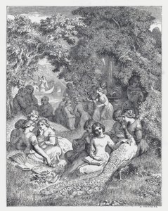 Illustrazione per la poesia di Tennyson, La Principessa da Daniel (after) Maclise