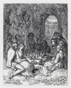 Illustrazione per la poesia di Tennyson, La Principessa da Daniel (after) Maclise