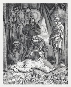Illustrazione per la poesia di Tennyson, La Principessa da Daniel (after) Maclise