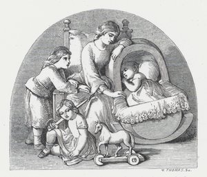 Illustrazione per il poema La Principessa di Tennyson (incisione) da Daniel (after) Maclise