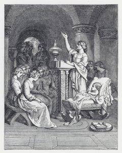 Illustrazione per il poema La Principessa di Tennyson (incisione) da Daniel (after) Maclise