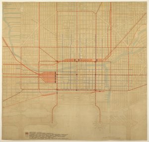 Tavola 80 dal Piano di Chicago, 1909: Chicago. Diagramma del Centro Città, Mostrando il Proposto...
