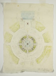 Potomac Round Point, Washington D.C., schizzo del piano della piscina circolare, 1909
