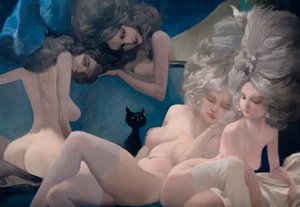 La giovane sposa e le sue amiche (dettaglio), da Barbablù di Charles Perrault