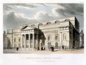 Teatro Reale, Covent Garden, a Londra, progettato da Robert Smirke nel 1809 da Daniel Havell