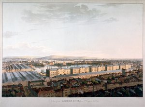 Vista dei Docks di Londra, 1816 da Daniel Havell