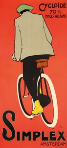 Poster che pubblicizza le biciclette Simplex Amsterdam