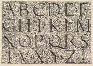 Alfabeto maiuscolo romano, ca. 1520 da Daniel Hopfer