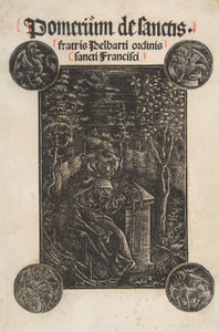 Il francescano Pelbart di Temesvar che studia in un giardino Schr. 2876, 1502