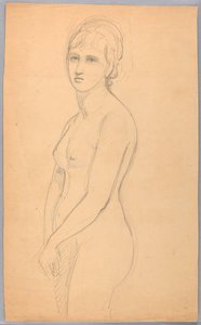 Disegno, Nudo femminile in piedi, 1860-70 da Daniel Huntington